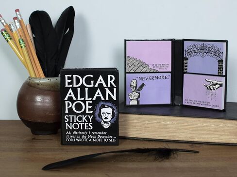 The Unemployed Philosophers Guild Edgar Allan Poe Sticky Notes - 3.25" by 4.25" Booklet with Gothic Themed Self-Sticking Individual Notes Inside in Saudi Arabia