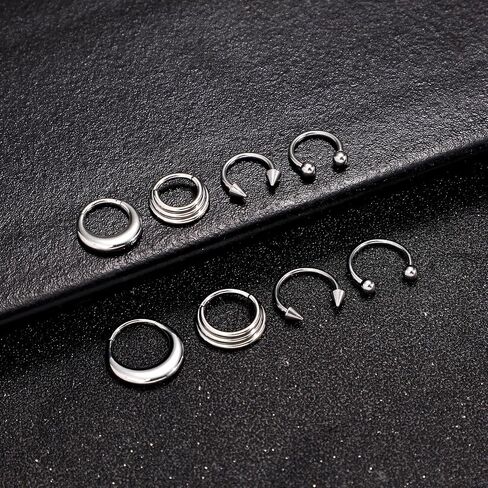 Titanium Septum Rings 16G 8mm 10mm Nose Rings for Women Surgical Stainless Steel Segment Nose Rings Horseshoe Hoop Cartilage Clicker Helix Rook Earrings Daith Eyebrow Tragus Lip Piercing Rings in Saudi Arabia