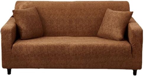 Universal Sofa Cover Pure Color Combo Couch Slipcover Full Package with Armrests Protective Dust Cover - Stretch Furniture Protector (Coffee,3 Seater 190-230cm) in Saudi Arabia