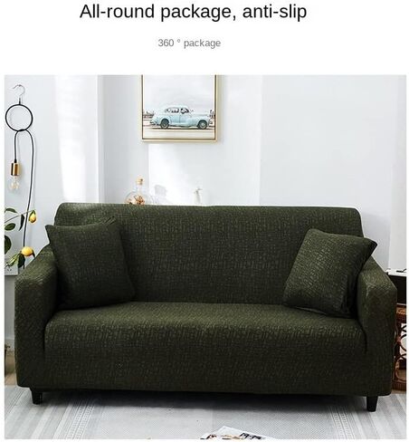 Universal Sofa Cover Pure Color Combo Couch Slipcover Full Package with Armrests Protective Dust Cover - Stretch Furniture Protector (Coffee,3 Seater 190-230cm) in Saudi Arabia
