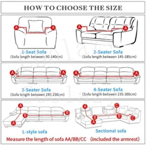 Universal Sofa Cover Pure Color Combo Couch Slipcover Full Package with Armrests Protective Dust Cover - Stretch Furniture Protector (Coffee,3 Seater 190-230cm) in Saudi Arabia