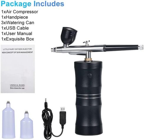 مجموعة فرش البخاخة كينجفورت مع ضاغط هواء، مجموعة فرشاة هوائية صغيرة للرسم، فرشاة هوائية محمولة قابلة لإعادة الشحن للمكياج، والوشم، وفن الأظافر، وطلاء الوجه، ورسم النماذج، وتزيين الكيك in Kuwait