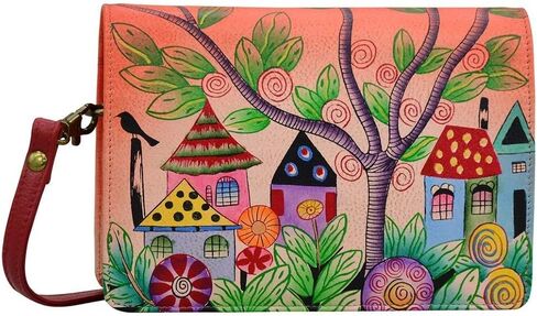 Anna by Anuschka Women's Hand-Painted Leather Two Fold Wallet on a String in Kuwait