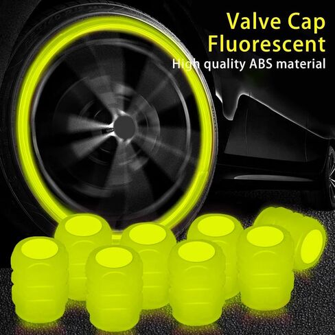 Universal Fluorescent Car Tire Valve Caps, 8Pcs Luminous Skull Tire Air Valves Stem Caps, Glow in The Dark Tire Valve Caps, Suitable for Most Cars, Motorcycles, SUV, Trucks, and Bicycles (Skull-Red) in Saudi Arabia