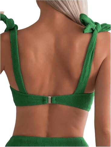 SOLY HUX Women's Bikini Sets Two Piece Swimsuit High Waisted Bottom Tie Shoulder Cheeky Bathing Suit in Saudi Arabia