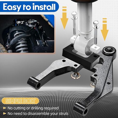 طقم رفع التسوية الأمامية مقاس 2 بوصة متوافق مع 2007-2024 Chevy Silverado GMC Sierra 1500 2WD 4WD، فواصل تبختر 2 بوصة متوافقة مع Chevy Avalanche Suburban Tahoe GMC Yukon XL 1500 in Kuwait