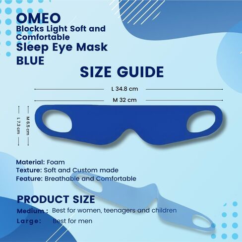 قناع نوم، قناع عين ناعم ومريح للنوم، أساسي للسفر، قناع نوم يحجب الضوء، غطاء عيون ليلي رفيع للغاية، أغطية عين للاستعمال مرة واحدة للنوم، كبير، أزرق in Kuwait