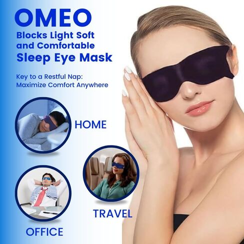 قناع نوم، قناع عين ناعم ومريح للنوم، أساسي للسفر، قناع نوم يحجب الضوء، غطاء عيون ليلي رفيع للغاية، أغطية عين للاستعمال مرة واحدة للنوم، كبير، أزرق in Kuwait