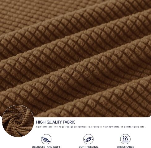 غطاء وسادة قابل للتمدد من SUBRTEX، غطاء أريكة ناعم لمقعد الأريكة، غطاء أريكة من الألياف اللدنة، مناسب لاستبدال مقاعد 1-2-3 لحامي الأثاث (قهوة، صغير) in Kuwait