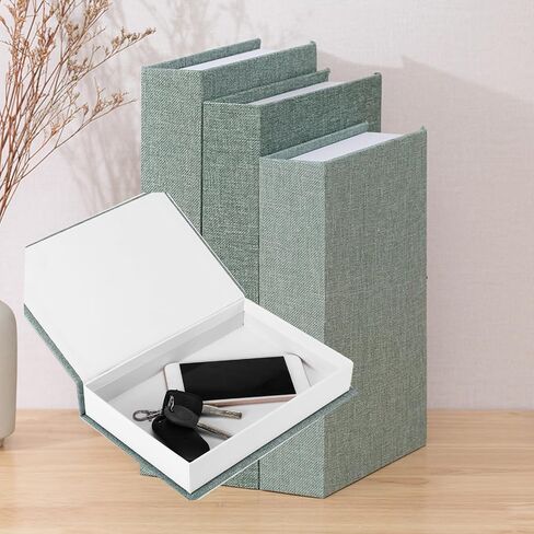 3 Pieces Decorative Modern Book Boxes, Faux Books Holder Box for Linen Table Book for DIY Crafts Storage Home Book shelf Cafe Hotel Decoration Display (Beige) in Saudi Arabia