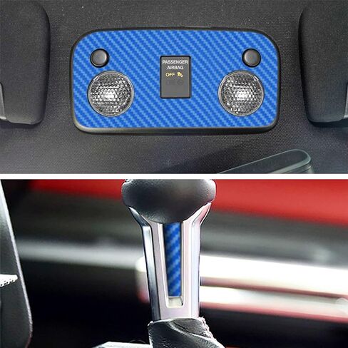 YAMUDA Compatible with 48PCS Decorative Interior Protection Carbon Fiber Sticker for Ford Mustang 2015 2016 2017 2018 2019 2020 (Black) in Saudi Arabia