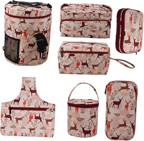 STOBOK Oxford Cloth Storage Tote Crochet Bag Crochet Tools Container Knitting Needle Bag Crochet Shoulder Bag Knitting Needles Case Yarn Storage Bag Round Shoulder Bags Travel in Saudi Arabia