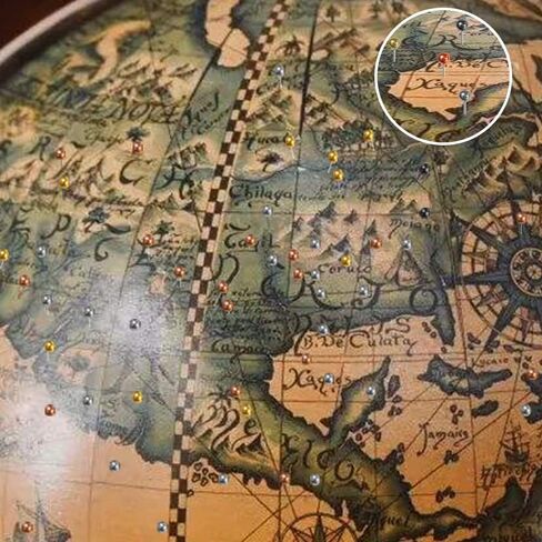 800 قطعة من خرزات الخريطة ذات اللون المعدني القديم مقاس 1/8 بوصة، دبابيس دفع لوضع علامة على رأس DaKuan لخريطة العالم، لوحة الفلين، علامات النسيج، 4 ألوان in Kuwait