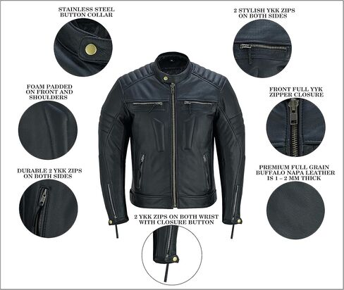 سترة جلدية عالية الجودة للرجال للدراجات النارية مزودة بسحّاب لحماية الدراجة النارية in Kuwait