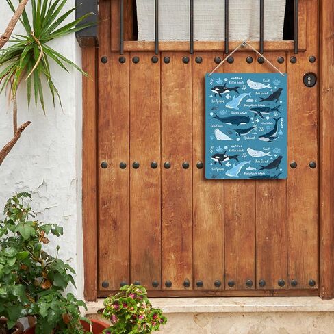 Blue Ocean Animals Whale Knowledge Hanging Wooden Signs 8x10, Ocean Nursery Decor, Ocean Wall Decor, Whale Decor, Ocean Room Decor, Ocean Themed Bedroom Decor, Playroom Wall Decor in Saudi Arabia