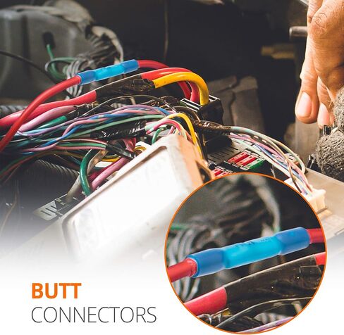 Wirefy 180 PCS Heat Shrink Butt Connectors Kit - Marine Grade Wire Butt Splice Connectors - Electrical, Waterproof - 22-10 AWG | Heat Shrink Wire Connectors Kit | Wire Connectors Heat Shrink in Saudi Arabia