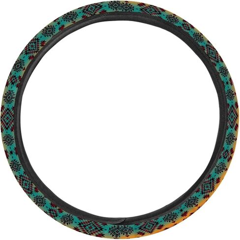 Red Aztec Steering Wheel Cover Native Indian Auto Interior Universal Car Accessories Neoprene Anti-Slip Car Steering Wheel Cover in Saudi Arabia