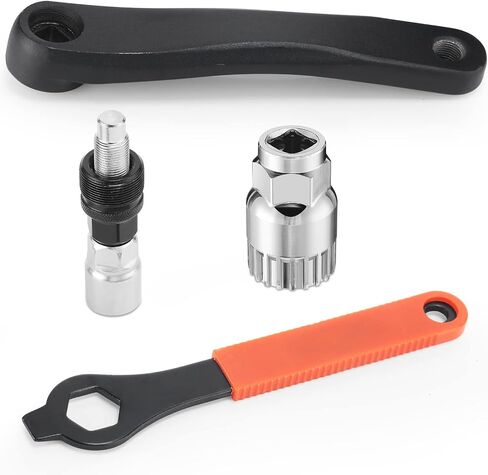 Chumia 4 Pcs Bike Crank Removal Tool Including 1 Pc Bike Crank Extractor 1 Pc Bottom Bracket Remover 1 Pc 16mm Spanner 1 Pc Crank Arm Left Bike Repair Tool Kit for MTB Mountain Bike Road Bike in Saudi Arabia