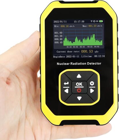 كاشف الإشعاع النووي عداد جيجر، مقياس جرعات الإشعاع المحمول مع شاشة LCD ملونة، 3 أنواع إنذار وأشعة بيتا جاما السينية، 5 وحدات جرعة مبدلة، مقياس إشعاع قابل لإعادة الشحن، عداد جيجر in Kuwait
