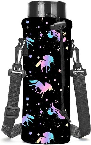 AMARY 1000ML Neoprene Water Bottle Carrier Bag with Adjustable Shoulder Strap,Insulated Water Bottle Cover for Stainless Steel/Glass/Plastic Bottles 34OZ (Birds) in Saudi Arabia