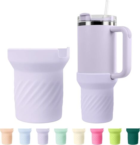 حذاء طويل من السيليكون اللامع لإكسسوارات كأس ستانلي 30/40 أونصة، غطاء للأكمام لكأس ستانلي كوينشر H2.0 40 أونصة و30 أونصة مع مقبض، قاعدة زجاجة مياه واقية للكوب in Kuwait
