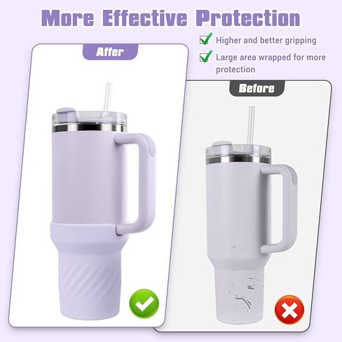 حذاء طويل من السيليكون اللامع لإكسسوارات كأس ستانلي 30/40 أونصة، غطاء للأكمام لكأس ستانلي كوينشر H2.0 40 أونصة و30 أونصة مع مقبض، قاعدة زجاجة مياه واقية للكوب in Kuwait