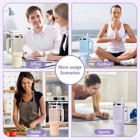 حذاء طويل من السيليكون اللامع لإكسسوارات كأس ستانلي 30/40 أونصة، غطاء للأكمام لكأس ستانلي كوينشر H2.0 40 أونصة و30 أونصة مع مقبض، قاعدة زجاجة مياه واقية للكوب in Kuwait