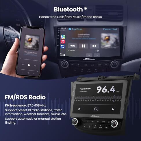 [Upgrade] maXpeedingrods Car Stereo Radio for Honda Accord 7th 2003 2004 2005 2006 2007 with Wireless Apple CarPlay Android Auto, 10.1 inch Touch Screen Head Unit, Android 12, Mirrorlink, Bluetooth in Saudi Arabia