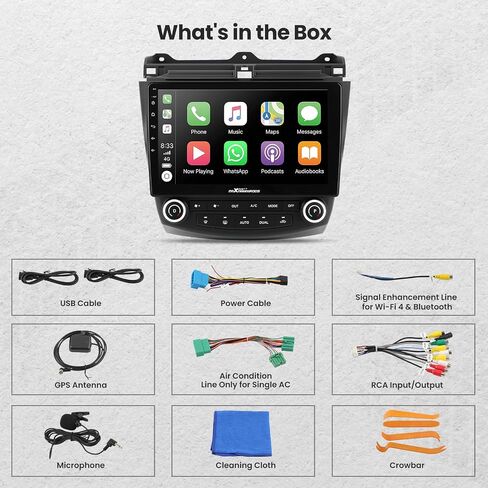 [Upgrade] maXpeedingrods Car Stereo Radio for Honda Accord 7th 2003 2004 2005 2006 2007 with Wireless Apple CarPlay Android Auto, 10.1 inch Touch Screen Head Unit, Android 12, Mirrorlink, Bluetooth in Saudi Arabia