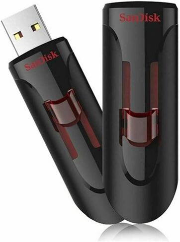 Sandisk Cruzer Glide USB Flash Drive, 64 GB, Black/Red (SDCZ60-064G-A46) in Saudi Arabia