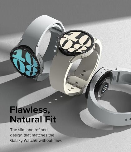 تصميم Ringke Bezel [إطار أنيق من الفولاذ المقاوم للصدأ] متوافق مع حافظة Samsung Galaxy Watch 6 (44 مم)، غطاء لاصق خفيف الوزن مضاد للخدش - 44-02 (ST) أسود in Kuwait