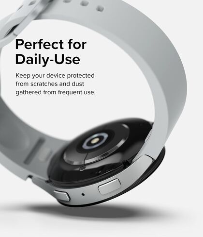 تصميم Ringke Bezel [إطار أنيق من الفولاذ المقاوم للصدأ] متوافق مع حافظة Samsung Galaxy Watch 6 (44 مم)، غطاء لاصق خفيف الوزن مضاد للخدش - 44-02 (ST) أسود in Kuwait