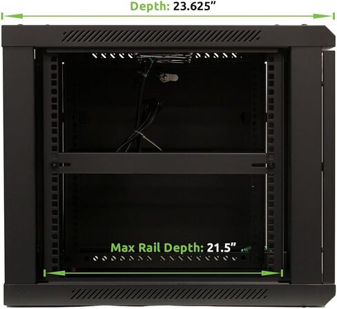 NavePoint 9U جدار جبل 19 بوصة خادم 600 مم خزانة رف الضميمة زجاج الباب قفل ث / رفوف in Saudi Arabia