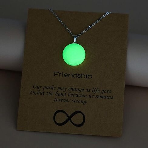 Glow in The Dark Crystal Pendant Necklace, Luminous Hexagonal Moonstone Necklace, Fluorescent Stone Necklace, Glowing Gemstone Cross Crystal Charms for Necklace (Circular) in Kuwait