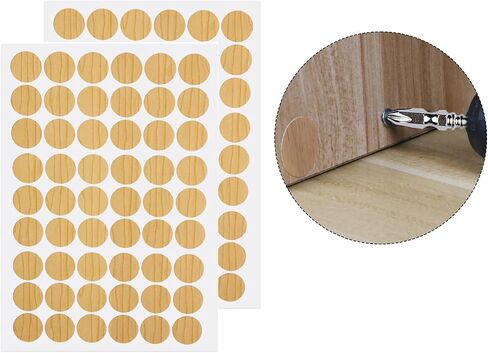 Aopin Screw Hole Stickers PVC Covers Self Adhesive, 21mm Decorative Stickers Screws Covers Caps Great for Wooden Furniture Wardrobe Cabinet Shelf Desk Plate 2 Sheet, PC-283 Light Maple in Saudi Arabia