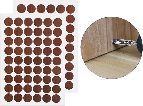 Aopin Screw Hole Stickers PVC Covers Self Adhesive, 21mm Decorative Stickers Screws Covers Caps Great for Wooden Furniture Wardrobe Cabinet Shelf Desk Plate 2 Sheet, PC-283 Light Maple in Saudi Arabia