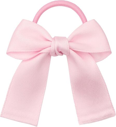 Baby Girl Toddlers Hair Bows Elastic Hair Tie Accessories Girls Teens Kids Bow Ponytail Holder Rubber Hair Bands - Set of 2 (Pink) in Saudi Arabia