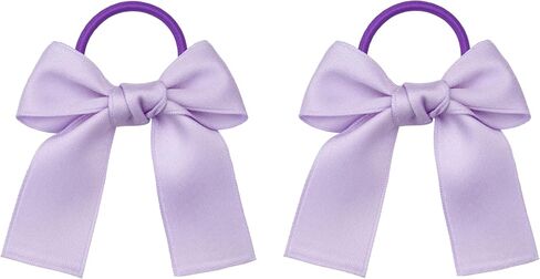 Baby Girl Toddlers Hair Bows Elastic Hair Tie Accessories Girls Teens Kids Bow Ponytail Holder Rubber Hair Bands - Set of 2 (Pink) in Saudi Arabia
