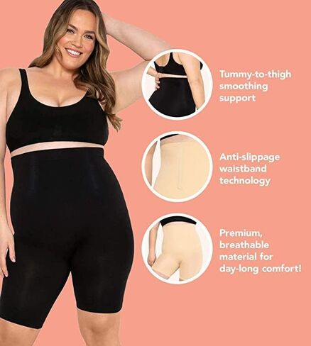 Conturve High Waisted Body Shaper Shorts - Shapewear for Women Tummy Control Small to Plus-Size in Saudi Arabia