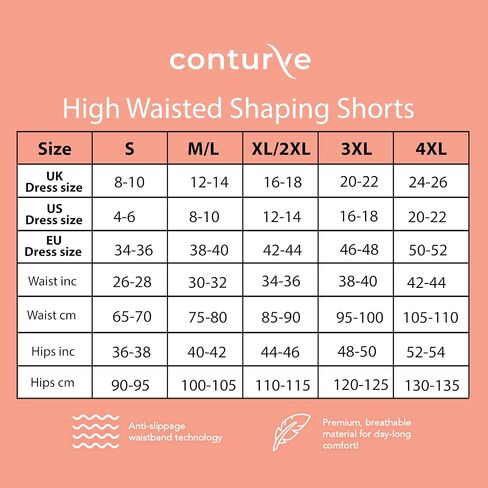 Conturve High Waisted Body Shaper Shorts - Shapewear for Women Tummy Control Small to Plus-Size in Saudi Arabia