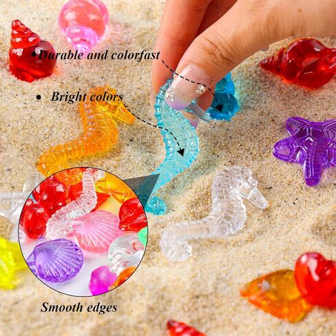 DomeStar 1LB Diving Gem Pool Toys, 120-125PCS Kids Diving Toys Marine Animal Underwater Acrylic Gemstones Set for Kids Swimming Pool Party Favors in Saudi Arabia