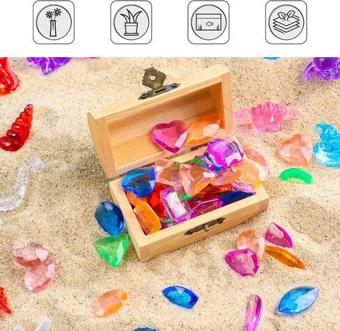DomeStar 1LB Diving Gem Pool Toys, 120-125PCS Kids Diving Toys Marine Animal Underwater Acrylic Gemstones Set for Kids Swimming Pool Party Favors in Saudi Arabia