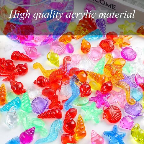 DomeStar 1LB Diving Gem Pool Toys, 120-125PCS Kids Diving Toys Marine Animal Underwater Acrylic Gemstones Set for Kids Swimming Pool Party Favors in Saudi Arabia