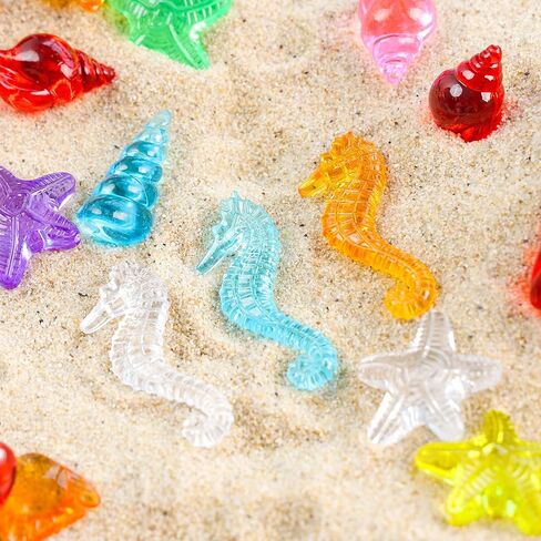 DomeStar 1LB Diving Gem Pool Toys, 120-125PCS Kids Diving Toys Marine Animal Underwater Acrylic Gemstones Set for Kids Swimming Pool Party Favors in Saudi Arabia