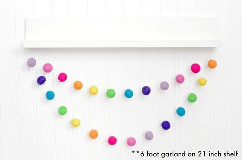 6 foot Rainbow Felt Ball Garland - 24 wool balls in Saudi Arabia