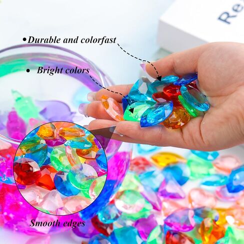 DomeStar 1LB Diving Gem Pool Toys, 120-125PCS Kids Diving Toys Marine Animal Underwater Acrylic Gemstones Set for Kids Swimming Pool Party Favors in Saudi Arabia