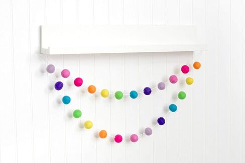 6 foot Rainbow Felt Ball Garland - 24 wool balls in Saudi Arabia