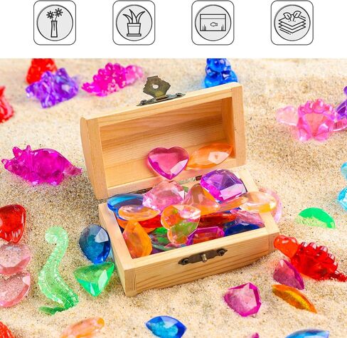 DomeStar 1LB Diving Gem Pool Toys, 120-125PCS Kids Diving Toys Marine Animal Underwater Acrylic Gemstones Set for Kids Swimming Pool Party Favors in Saudi Arabia