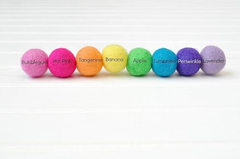 6 foot Rainbow Felt Ball Garland - 24 wool balls in Saudi Arabia