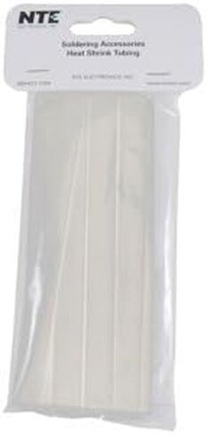 NTE Electronics 47-20606-CL أنبوب انكماش حراري، جدار رقيق، نسبة انكماش 2:1، قطر 5/16 بوصة، طول 6 بوصة، شفاف (عبوة من 15 قطعة) in Kuwait